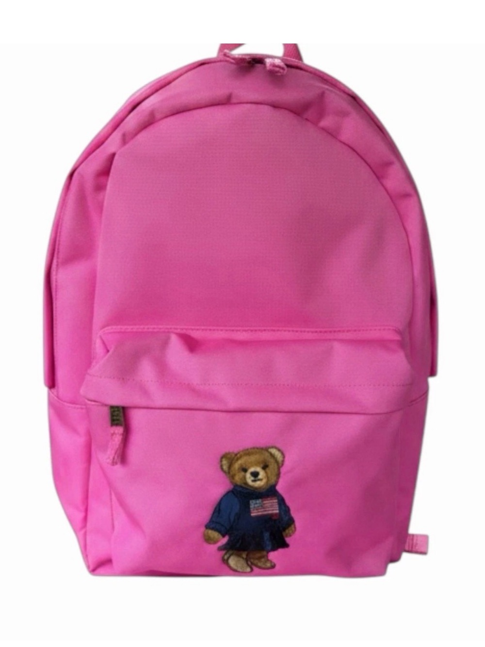 Polo Ralph Lauren Kids Girls Baja Pink Embroidered Bear School Laptop Backpack